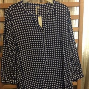 Blue checker L blouse